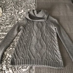 Grey Lose Turtle Neck Sweater